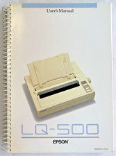 Vintage Rare Epson Printer Book LQ-500 PRINTER USER'S MANUAL spiral bound VG picture