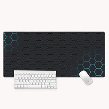 Large Desk Mat Mouse Pad 70x30cm Non Slip Stitched Edge Keyboard Pad Hexagon picture
