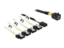 Delock Mini SAS HD SFF-8643 Cable > 4 x SATA+ Sideband Cable 85732 picture