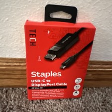 Staples TECH 6 ft. USB-C to HDMI Audio/Video Cable Male to Male Black (ST62472) picture