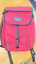 L.L. Bean Convertible Backpack Messenger Bag Laptop Case Red picture