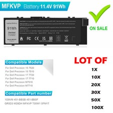 ✅LOT 91Wh MFKVP Battery For Dell Precision 15 7510 7520 17 7710 7720 M7510 M7710 picture