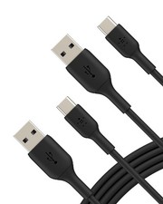 Belkin, USB A to C Cable 2 Pack, 6.6ft Fast iPhone Charger 6.6 ft, Black picture
