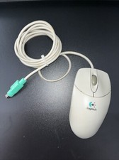 Vintage Logitech 2-Button Mechanical Trackball Mouse PS/2  M-S48 90s Retro picture
