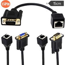 RJ45 to VGA Female Male Cat5e 6 Ethernet LAN Console Cable for Multimedia Video picture