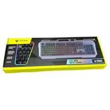 TITAN Wired LED Metal Gaming Keyboard w/Smartphone Holder picture