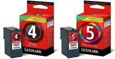 NEW Genuine  Sealed Bag Lexmark 4 Black 5 Color Inkjet Cartridges NO BOX picture