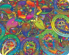Paisley Art Deco Style  Mouse Pad 7 3/4  x 9