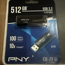 Pny P-Fd512Elt-Ge 512GB Elite USB 3.2 Flash Drive - 100 MB / S NEW & SEALED picture