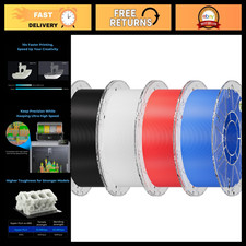 4KG PLA Filament 4-Pack - Black, White, Red & Blue - High-Quality 3D Printing Ma picture