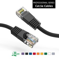 10 Pack of 150Ft CAT5E UTP Ethernet Network Booted Cable 125-200 Feet Black picture