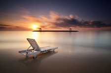 Landscape indonesia beach bali village sunset sea chair Custom Gaming Mat Desk picture