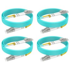 RamboCables-OM4 Multimode LC to LC Fiber Patch Cable MMF, 50ft/15m, 4Pack | M... picture