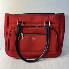 Swiss Gear by Wegner Red Carry On Canvas Briefcase Bag Travel Laptop picture