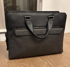 TUMI Ashton Barnet Double Zip Briefcase Style 125343 Nylon Leather -no strap picture