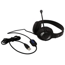 AVID 2AE55KLUSB AE-55 Black Blue Deluxe Classroom Headset USB w Microphone Black picture