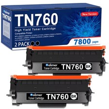 TN760 TN730 Toner BK High Yield Fits MFC-L2717DW MFC-L2730DW MFC-L2750DW 2-Pack picture