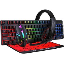 T-wolf TF800 gaming combo 4n1. Keyboard,mouse,headset and mouse pad LED picture