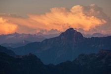 Landscape nature mountains clouds sunset Custom Gaming Mat Desk picture