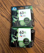 HP 63XL Genuine Original Tri-Color Inkjet Ink Cartridge 2 Pack picture
