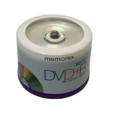 Memorex DVD Plus R 16X 4.7 GB 50 Pack Blank Disks 120 Mins New DVD+R FAST SHIP picture