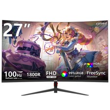 DJiEX 27 Inch Curved Monitor, FHD 1080P 100Hz Computer Screen 27 inch, black picture
