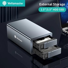 2 Bay USB 3.0 Type B Hard Drive Enclosure External For 2.5