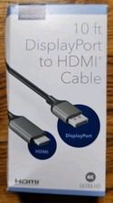 Insignia- 10 ft. DisplayPort to HDMI Cable - Black picture