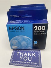 EPSON 200 Cyan Ink Cartridge LOT OF 3 EXP 5/23 2/25 New picture