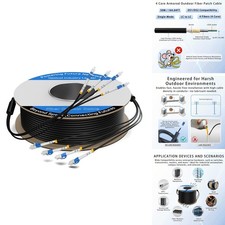 ERSTICKT OS1-50 50M/165FT LC-LC 4 Core OS2 9/125μm TPU Direct Burial Cable picture