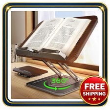 Book Stand for Reading 360° Rotating Holder with Page Clip picture
