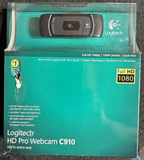 NEW Sealed Logitech HD Pro Webcam C910 Full HD 1080p Carl Zeiss Optics Boxed picture