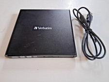 Verbatim External Slimline CD/DVD Writer 98938 Model DHAA USB Cord Tested Works picture