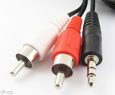 4pcs 3.5mm 16FT/5M Aux Male Stereo Plug to 2 RCA Phono Male Audio Video AV Cable picture