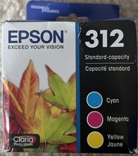Genuine Epson 312 Standard Capacity Ink Cartridges 3 Color C/M/Y 10/2028 NEW picture