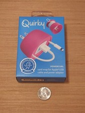 Quirky POWERCURL Cord Wrap For Apple iPhone iPod iPad USB Cable Adaptor PINK NIB picture