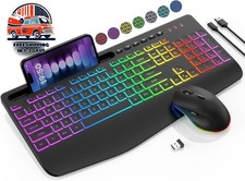 Combo De Teclado Y Ratón Inalámbricos Con 9 Efectos De Retroiluminación RGB NEW picture