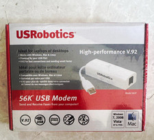 USRobotics 56K USB Dial-Up Modem V.92 Model 5637 RJ-11 Fax White picture