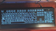 LED Backlid Large Print Wired Keyboard Big Letters  USB Wired PC or Laptop picture