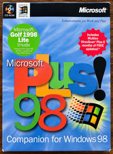 Microsoft Plus 98 Companion for Windows 98 Vintage PC Software Big Box CD picture
