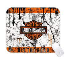 Motorcycle Biker Theme Hit the Road Desk Mat Racing Fan Gaming Mouse Pad picture