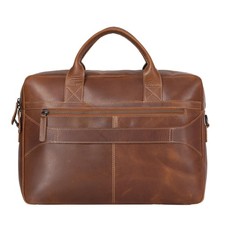 J.D. LEATHERS 15.5-inch Vintage Full Grain Buffalo Leather Briefcase - Rugged... picture