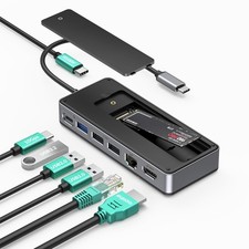 GiGimundo GM28PR M.2 NVMe SSD Docking Station - USB-C Hub, 10Gbps, 100W PD picture