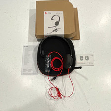 Poly Blackwire 5210 USB Wired Single-Ear Boom Mic Headset, 6ft, Black/Red picture