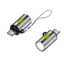 2pcs Mini Flashlight USB C LED 210 Lumens Portable Night Light Phone Power Bank picture