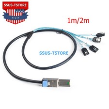 6G External Mini SAS SFF-8088 26Pin to 4x SATA 7Pin Fanout Breakout Cable 1m/2m picture