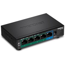 TRENDnet 5-Port Gigabit PoE+ Switch 32W PoE Switch TPETG52 picture