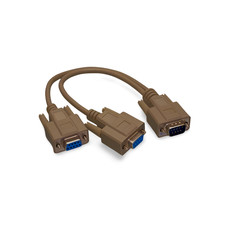 1ft Y Splitter Serial Cable DB9 Male to DB9 Female DB9 Female - Beige picture