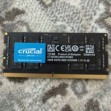Crucial 32GB DDR5-5600 MHz SO-DIMM RAM Non-ECC Laptop RAM CT32G56C46S5.M16B2 picture