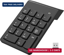 Wireless Number Pad, Portable Numeric Keypad 2.4G 18 Keys 10 Key USB Keypad for picture